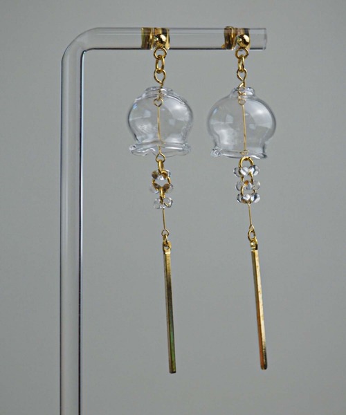 CERCA ピアス jolie minette/ふわり風鈴ピアス/ゴールド 金属