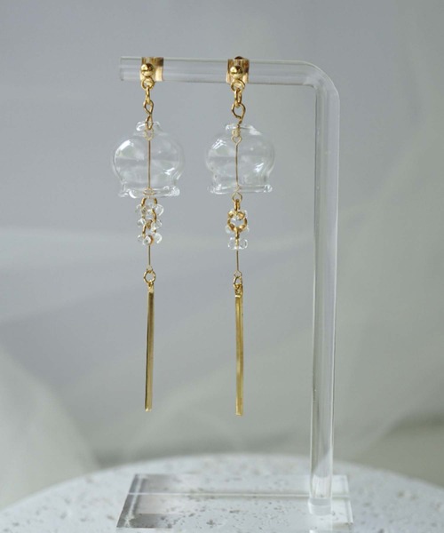 CERCA ピアス jolie minette/ふわり風鈴ピアス/ゴールド 金属