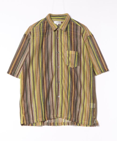 「AH ABAHOUSE」 半袖シャツ 46 イエロー メンズ_画像2