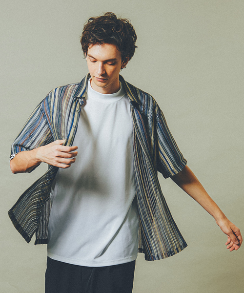 「AH ABAHOUSE」 半袖シャツ 46 イエロー メンズ_画像8