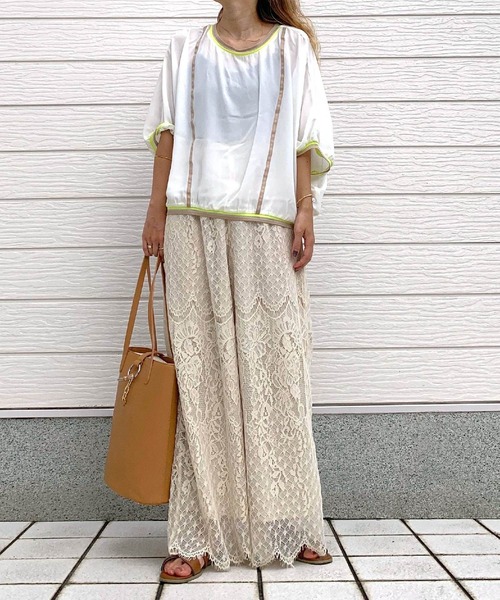 「Q」 7分袖ブラウス MEDIUM ホワイト レディース_画像2