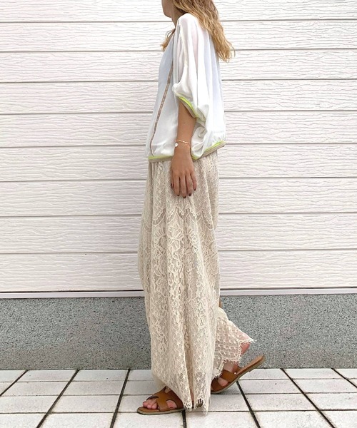 「Q」 7分袖ブラウス MEDIUM ホワイト レディース_画像3