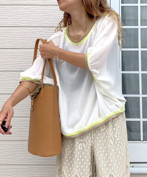 「Q」 7分袖ブラウス MEDIUM ホワイト レディース_画像4