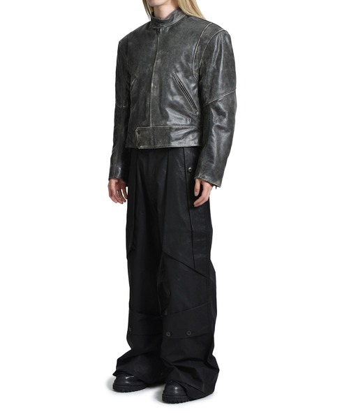 PROJECT GR コート ジャケット DISTRESSED LEATHER BIKER JACKET