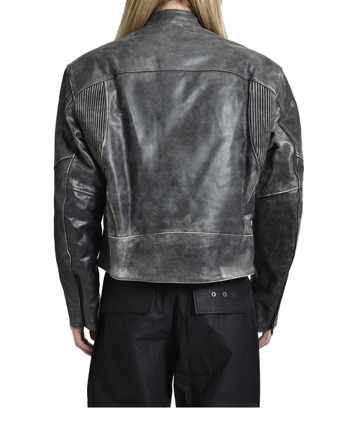 PROJECT GR コート ジャケット DISTRESSED LEATHER BIKER JACKET