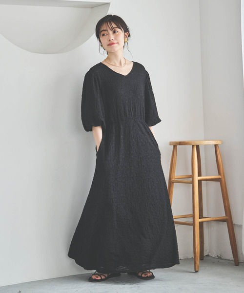 「mil」 半袖ワンピース XX-SMALL ブラック レディース_画像4