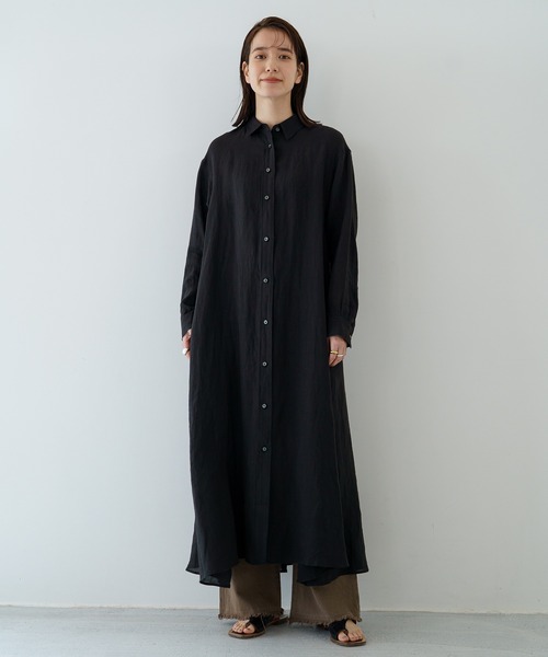 「LOUNGEDRESS」 シャツワンピース SMALL アイボリー レディース_画像3