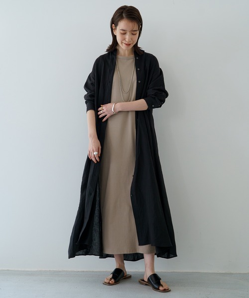 「LOUNGEDRESS」 シャツワンピース SMALL アイボリー レディース_画像7