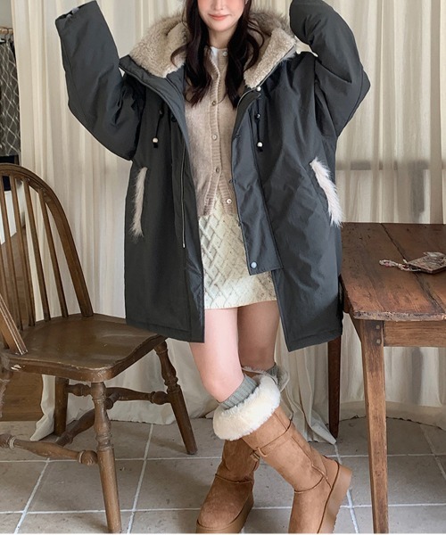 NEW GENTLEMAN ミリタリージャケット モッズコート オスロ ボアフード