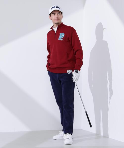 ピン　PING　コットンライク ハーフジップハイネックセーター PING（ピン） セーター ニット 「PING APPAREL」コットンライクハーフ