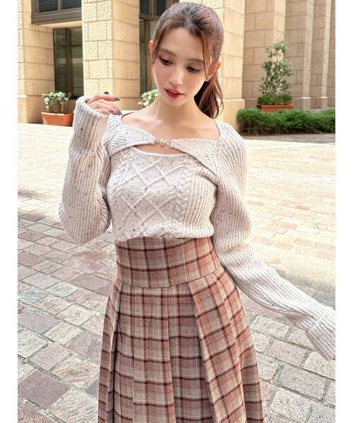 RESEXXY（リゼクシー） ニット セーター ケーブルニットレイヤード