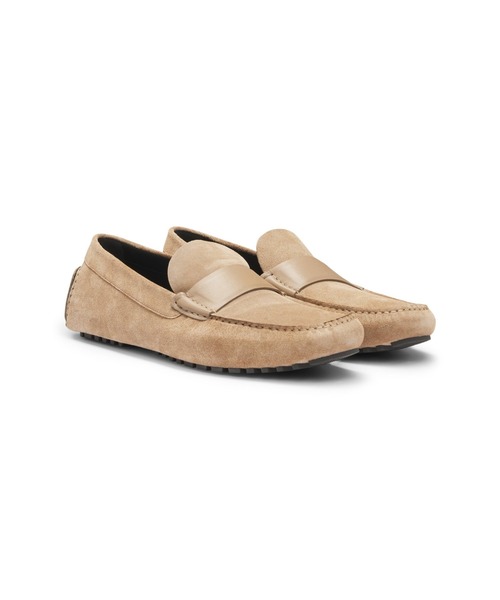 BOSS（HUGO BOSS） デッキシューズ スエード モカシン レザー サドル