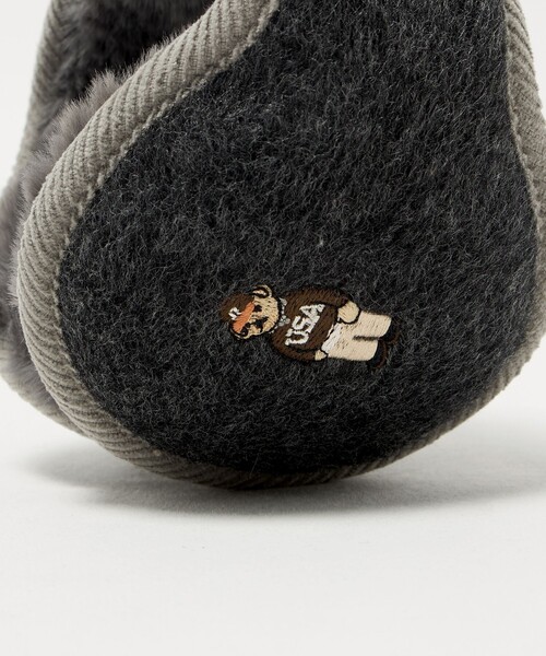 新品【theory】完売品2025aw イヤーマフ　ダークグレー ROSTER・INFIELDER DESIGN 耳当て イヤーマフ 「別注」「ROSTER BEAR