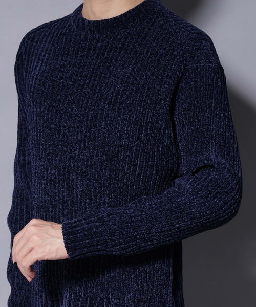 新品　SEA クルーネック　ローゲージ　ニット　ネイビー NANO universe（ナノ・ユニバース） セーター ニット ローゲージ