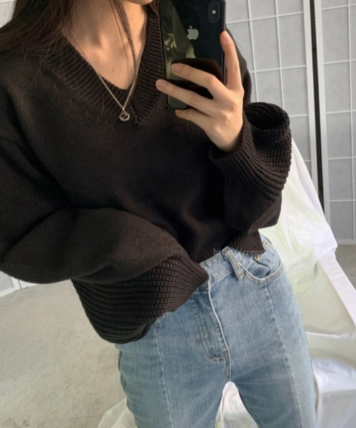 「emi+」 「ABITOKYO」長袖ニット FREE ブラック レディース_画像3