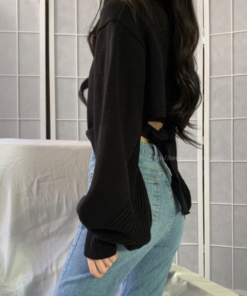 「emi+」 「ABITOKYO」長袖ニット FREE ブラック レディース_画像6