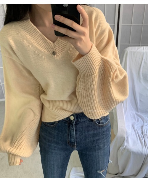 「emi+」 「ABITOKYO」長袖ニット FREE ブラック レディース_画像7