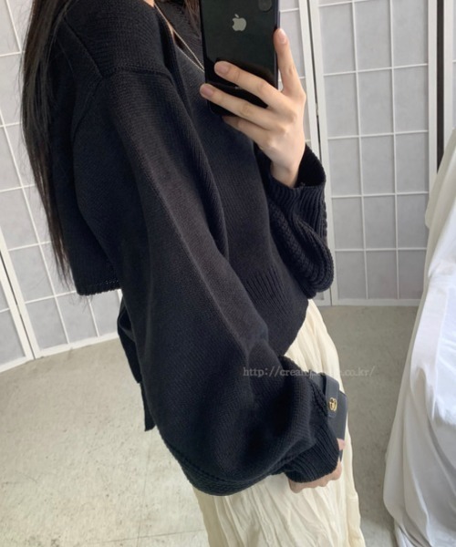 「emi+」 「ABITOKYO」長袖ニット FREE ブラック レディース_画像9