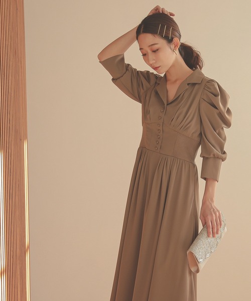 「Kana」 7分袖ワンピース S ブラック レディース_画像3