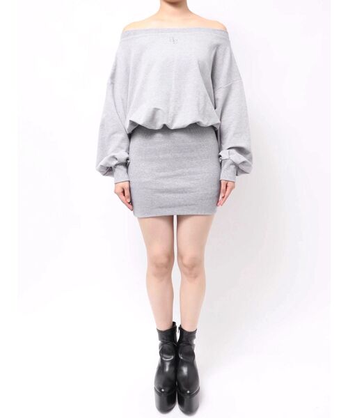GYDA＊スウェットワンピ GYDA（ジェイダ） ワンピース GGドッキングオフショルスウェット