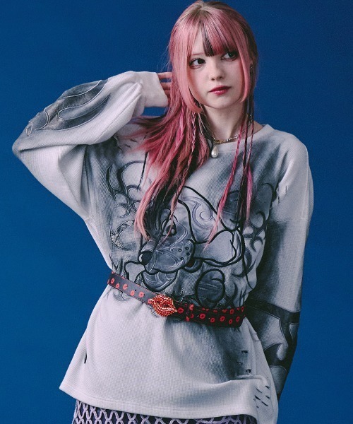 GALFY（ガルフィー） tシャツ 「GALFY」汚れ部族ワッフルロンTEE 