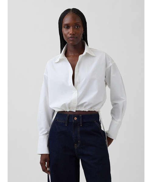 クロップドポプリンシャツ ZARA - ZARA クロップドポプリンシャツの通販 by プロフィールご一読