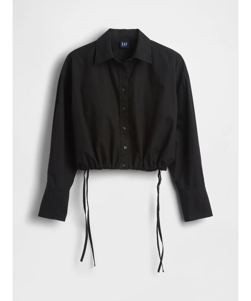 GAP（ギャップ） ブラウス シャツ ポプリン オーバーサイズ 裾リボン 