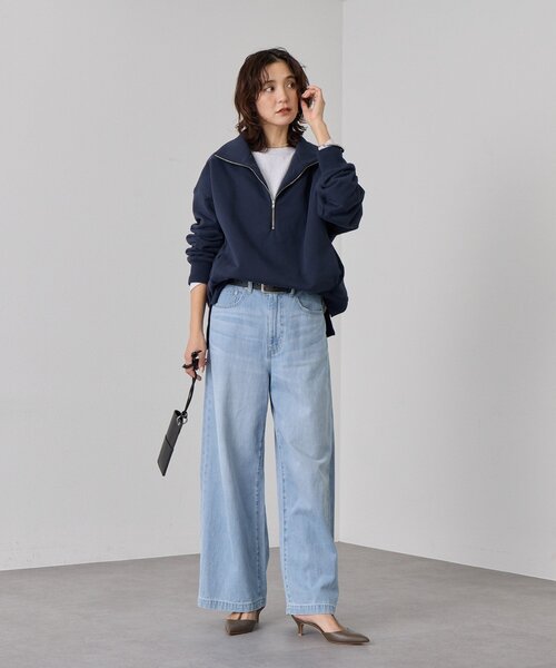 トレーナー スウェット 「A・MONN」「セットアップ着用可能」ZIP SWEAT プルオーバー レディースの画像
