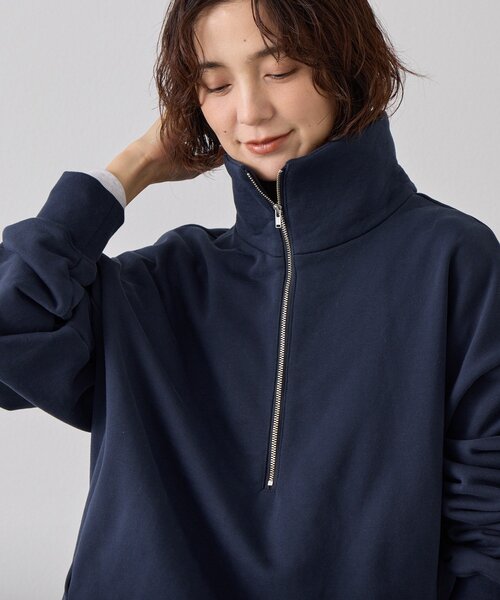 トレーナー スウェット 「A・MONN」「セットアップ着用可能」ZIP SWEAT プルオーバー レディースの画像