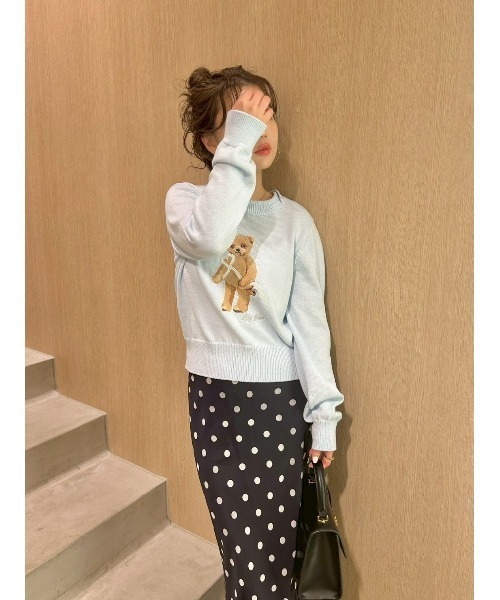 lilybrown セーター LILY BROWN（リリーブラウン） ニット セーター Lily Bearハートサテン