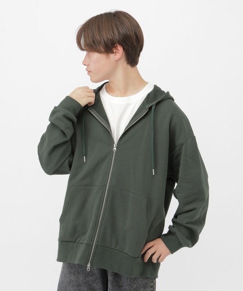 GLOBAL WORK（グローバルワーク） パーカー ポイント刺繍ダブルZIP