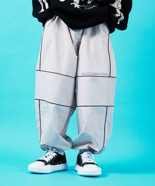 「GALLIS ADDICTION」 イージーパンツ M サックスブルー メンズ_画像3