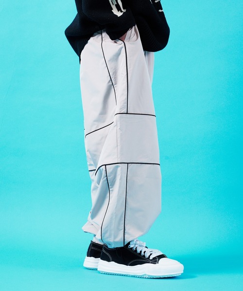 「GALLIS ADDICTION」 イージーパンツ M サックスブルー メンズ_画像8