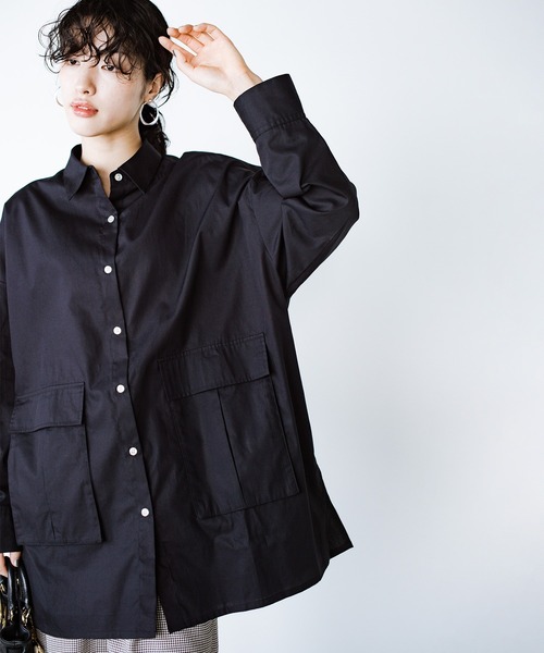 「haco!」 「KAKKO」長袖シャツ 1 ブラック レディース_画像3