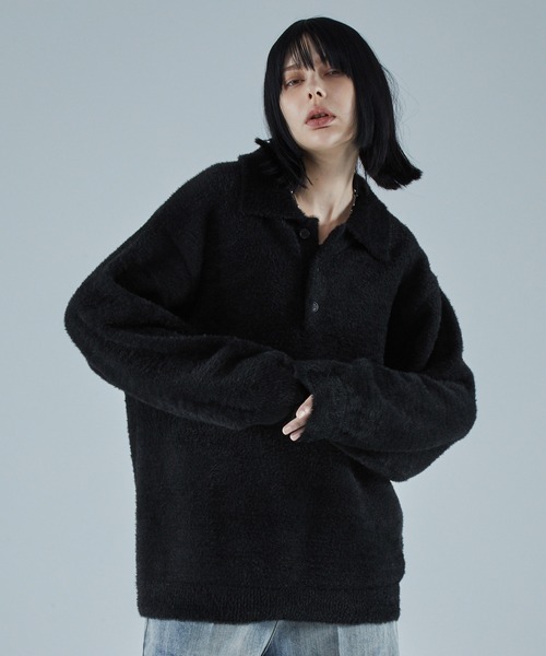 「VELNUS」 長袖ニット M ブルー メンズ_画像2
