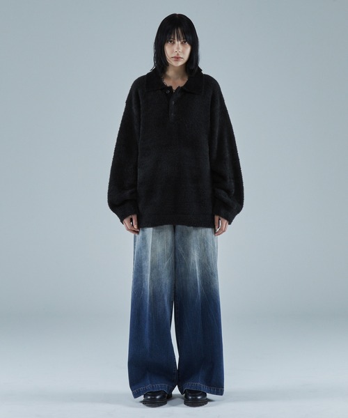 「VELNUS」 長袖ニット M ブルー メンズ_画像9