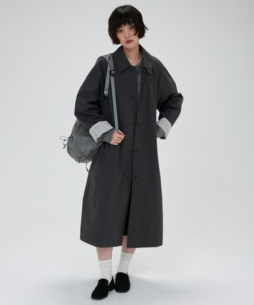 Ermenegildo ゼニア　ELECTA ロング　コート ストライプ グレー full/fill. ステンカラーコート コート stripe accent long coat