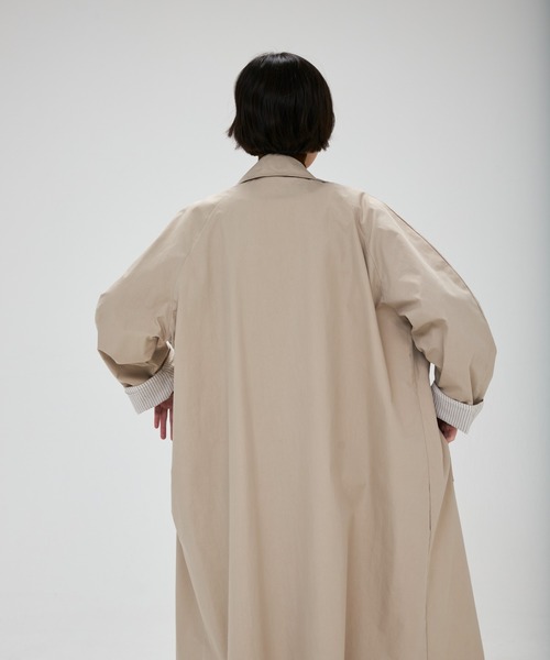 full/fill. ステンカラーコート コート stripe accent long coat