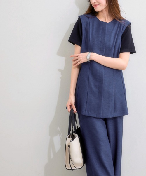 「7days Life Styling」 セットアップ 3L ネイビー レディース_画像2