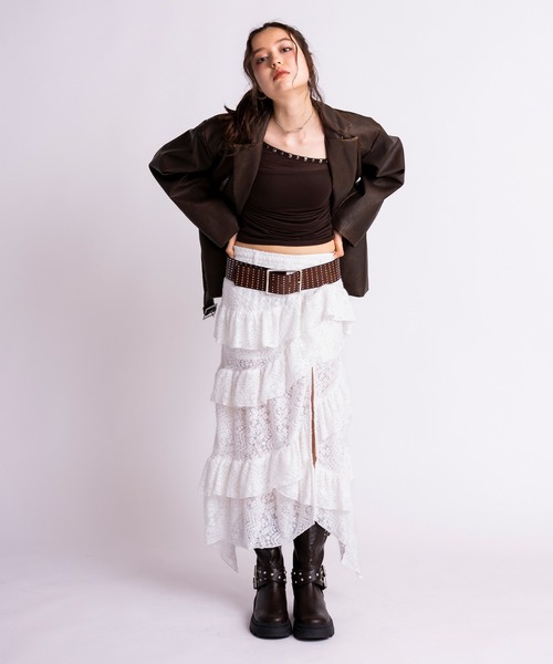 「ACLENT」 長袖カットソー FREE ホワイト レディース_画像9