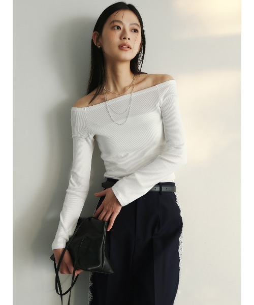 ワイドパンツ パンツ レーストリムタックパンツ レディースの画像