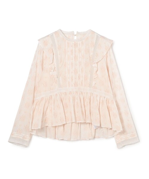 SOULEIADO 24AW コットンプリント シャーリングブラウス 定価26400円 75014401202 サイズ36 ブラウス シャツ ブルー 多色 レディース ソレイアード【中古】5-0319G◎ SOULEIADO 24AW コットンプリント シャーリングブラウス 定価26400円