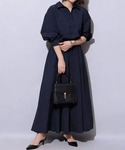 ワンピース ドロストスキッパーロングシャツワンピースの詳細画像1
