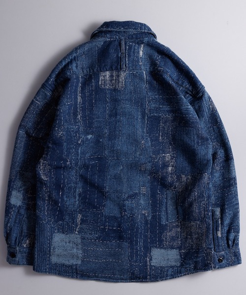コート ジャケット FDMTL/ファンダメンタル/BORO JACQUARD SHIRT JACKET 3YR WASH メンズ レディースの画像