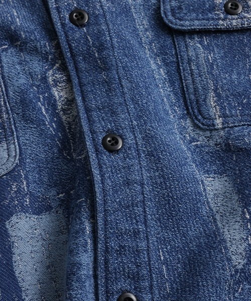 コート ジャケット FDMTL/ファンダメンタル/BORO JACQUARD SHIRT JACKET 3YR WASH メンズ レディースの画像