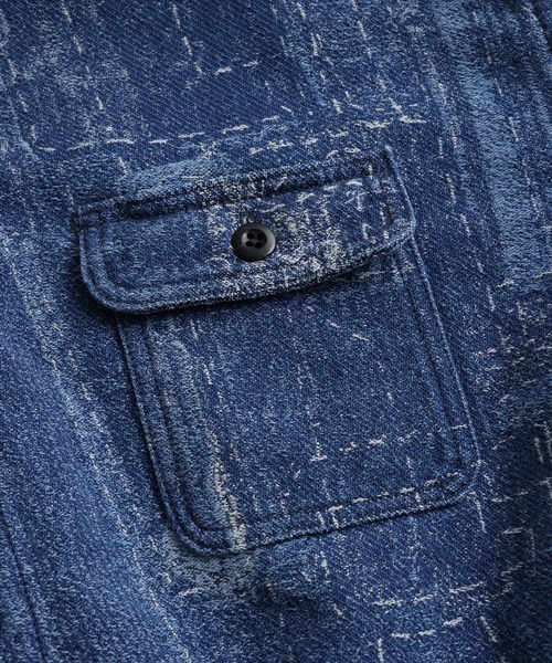 コート ジャケット FDMTL/ファンダメンタル/BORO JACQUARD SHIRT JACKET 3YR WASH メンズ レディースの画像