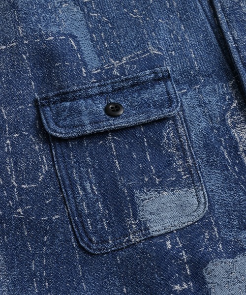 コート ジャケット FDMTL/ファンダメンタル/BORO JACQUARD SHIRT JACKET 3YR WASH メンズ レディースの画像