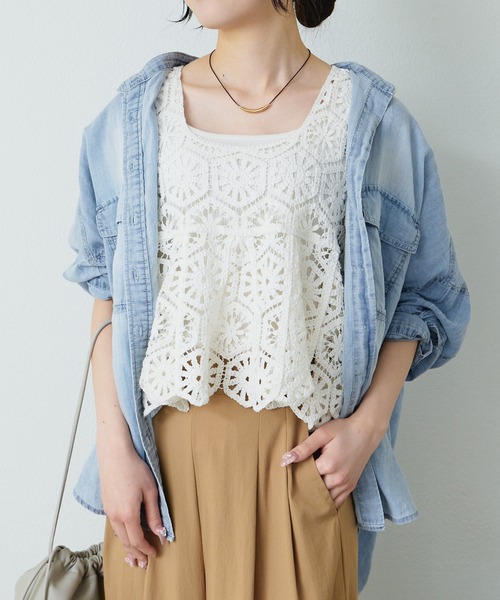 pual ce cin ベスト ジレ かぎ針編み風ビスチェ レディース : ZOZOTOWN