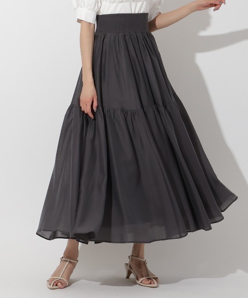 「AND COUTURE」 ロングスカート FREE チャコールグレー レディースの画像