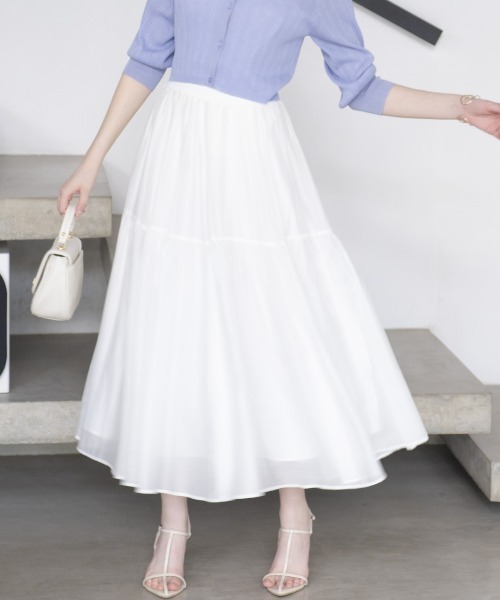「AND COUTURE」 ロングスカート FREE チャコールグレー レディースの画像